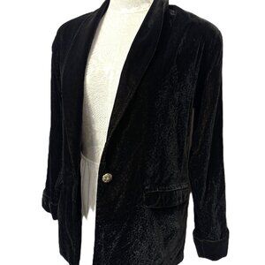 80’s Vtg Brown Black Velvet Jacket by Terry Ward Size Small